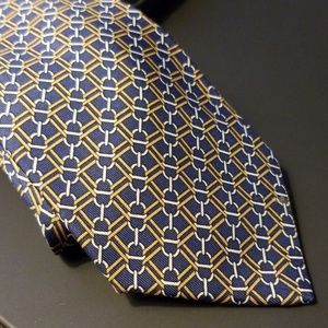 Hermes Navy Silk Tie